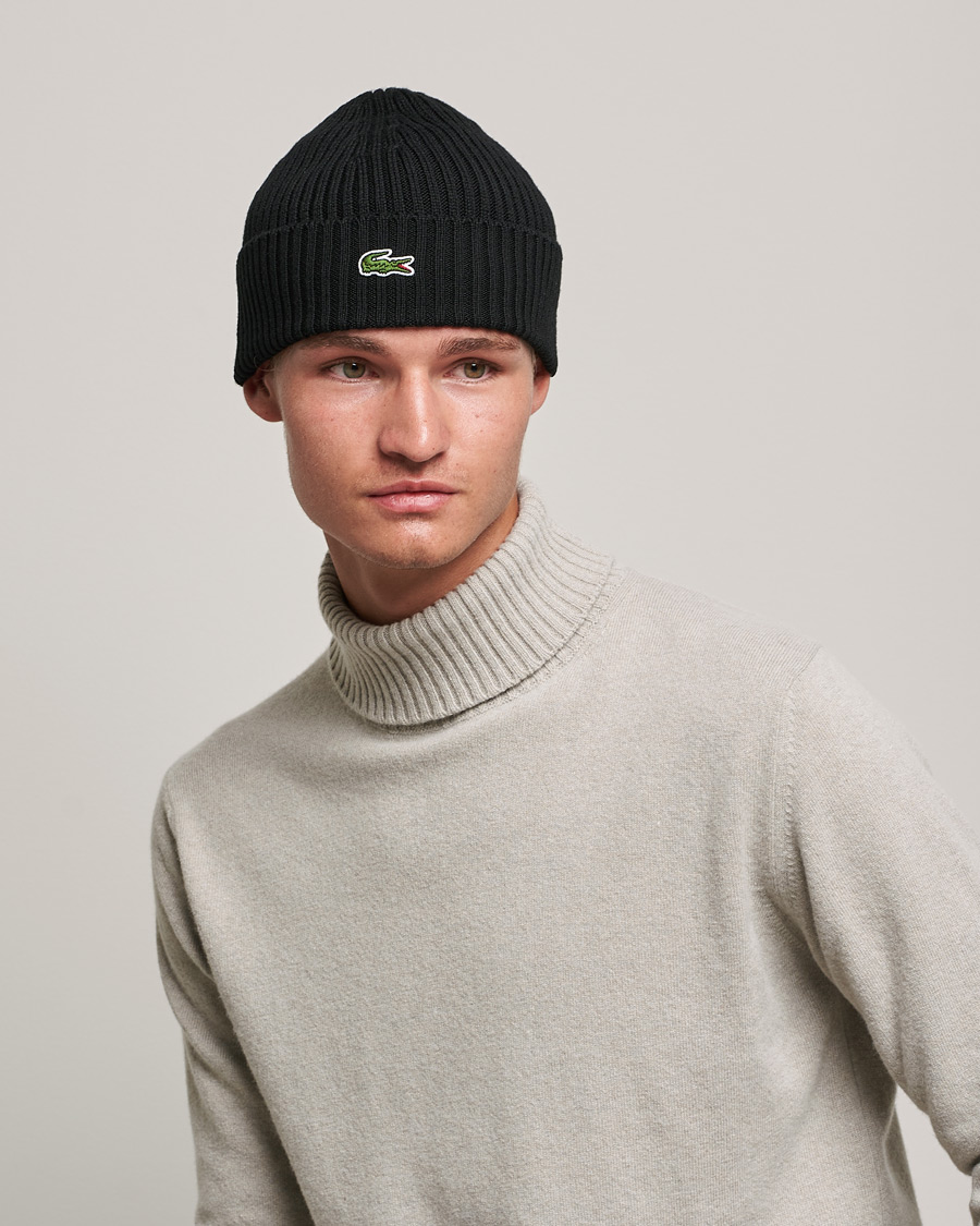Hombres |  | Lacoste | Wool Knitted Beanie Black