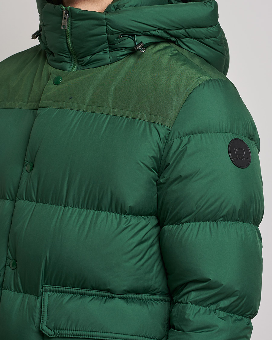 Hombres | Abrigos y chaquetas | Woolrich | Microfiber Sierra Padded Jacket Waxed Green
