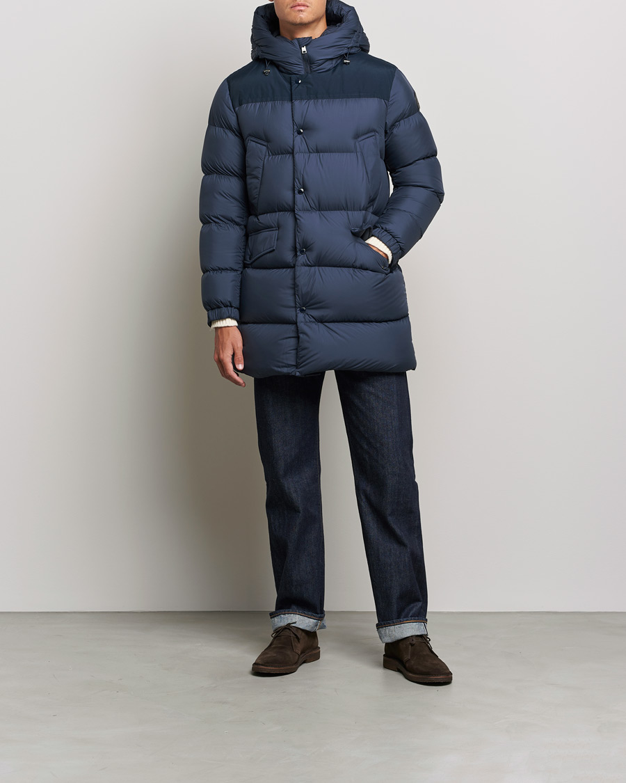 Hombres | Abrigos y chaquetas | Woolrich | Microfiber Sierra Padded Parka Melton Blue