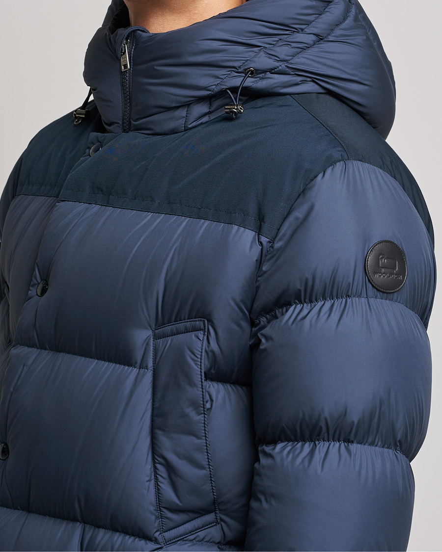 Hombres | Abrigos y chaquetas | Woolrich | Microfiber Sierra Padded Parka Melton Blue