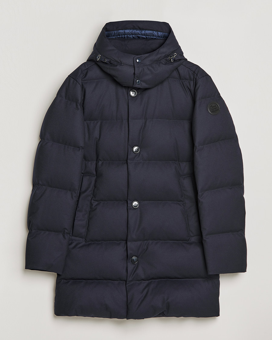 Hombres | Abrigos y chaquetas | Woolrich | Luxe Long Parka Melton Blue