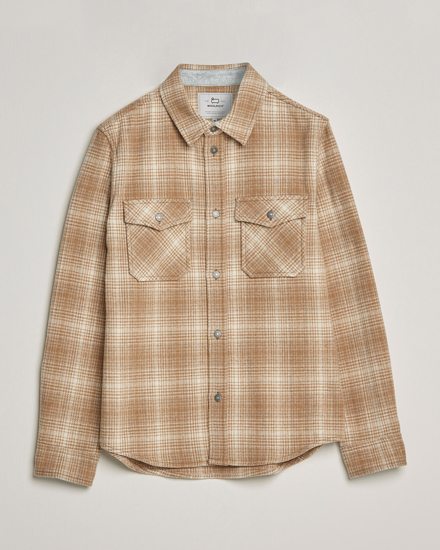 Hombres | Camisas | Woolrich | Alaskan Melton Wool Overshirt Camel Hunting