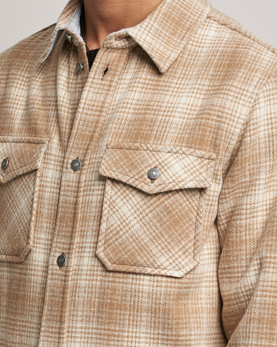 Hombres | Camisas | Woolrich | Alaskan Melton Wool Overshirt Camel Hunting