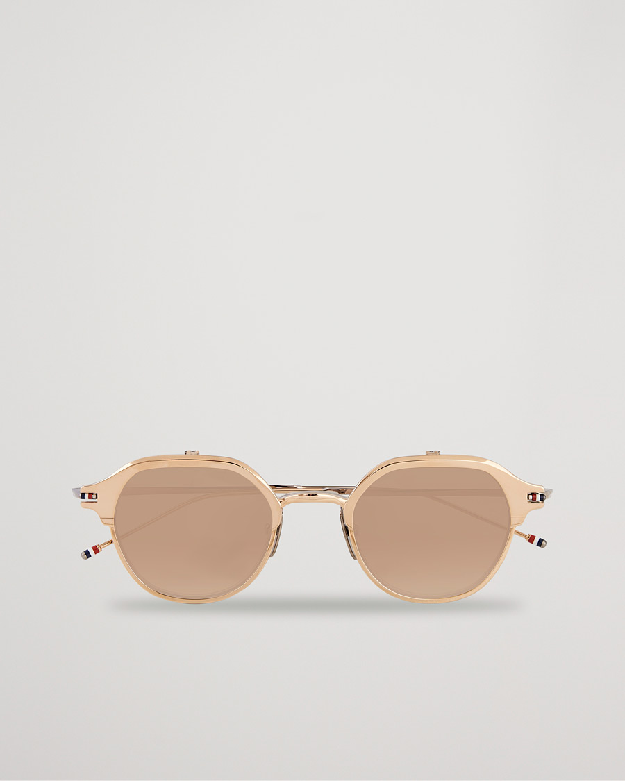 Hombres | Thom Browne TB-S812 Flip-Up Sunglasses White Gold/Silver | Thom Browne | TB-S812 Flip-Up Sunglasses White Gold/Silver
