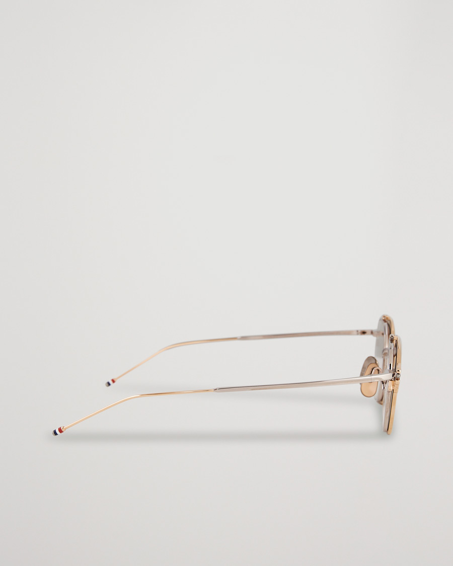 Hombres | Thom Browne TB-S812 Flip-Up Sunglasses White Gold/Silver | Thom Browne | TB-S812 Flip-Up Sunglasses White Gold/Silver