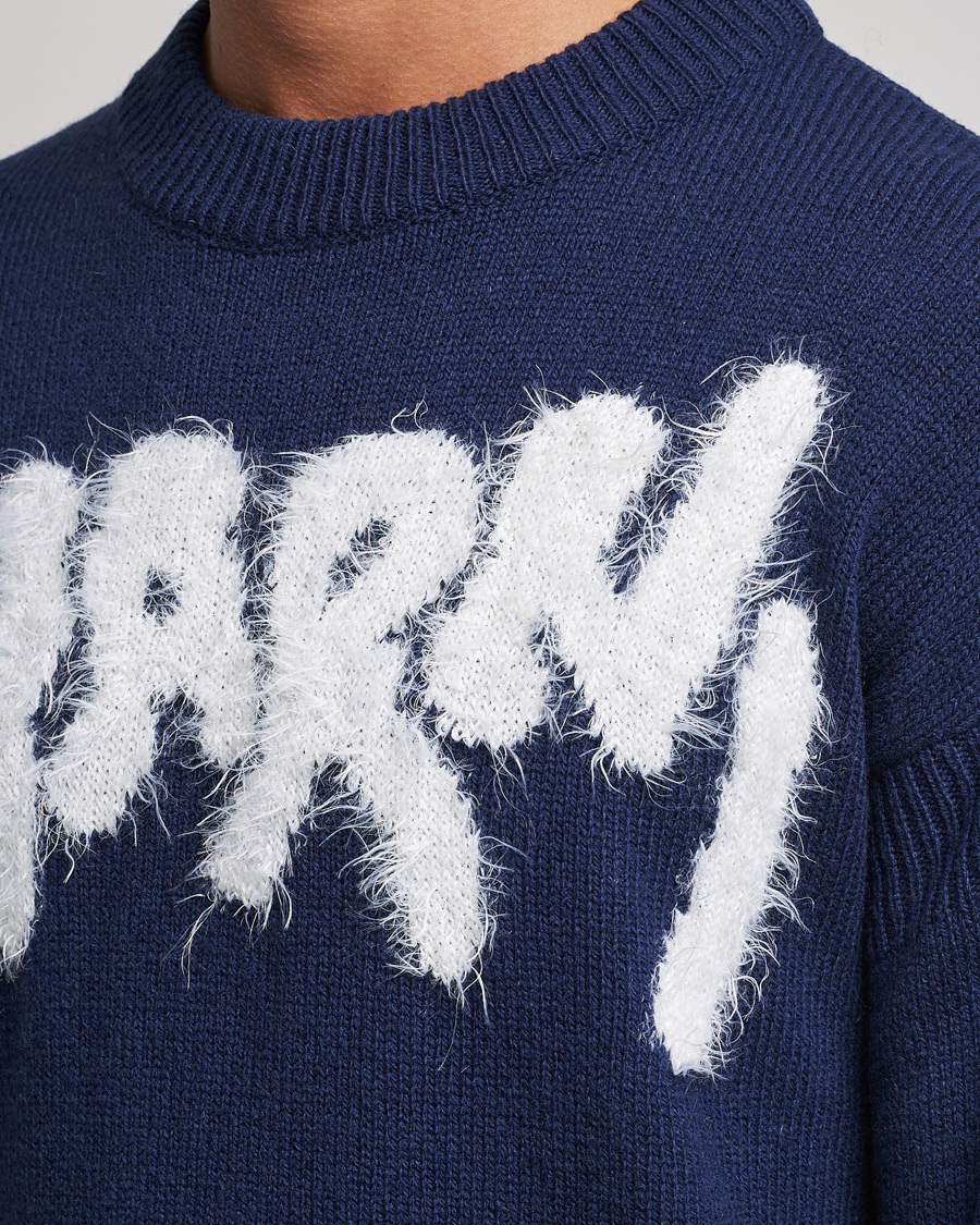 Hombres | Jerséis y prendas de punto | Marni | Mohair Logo Sweater Navy