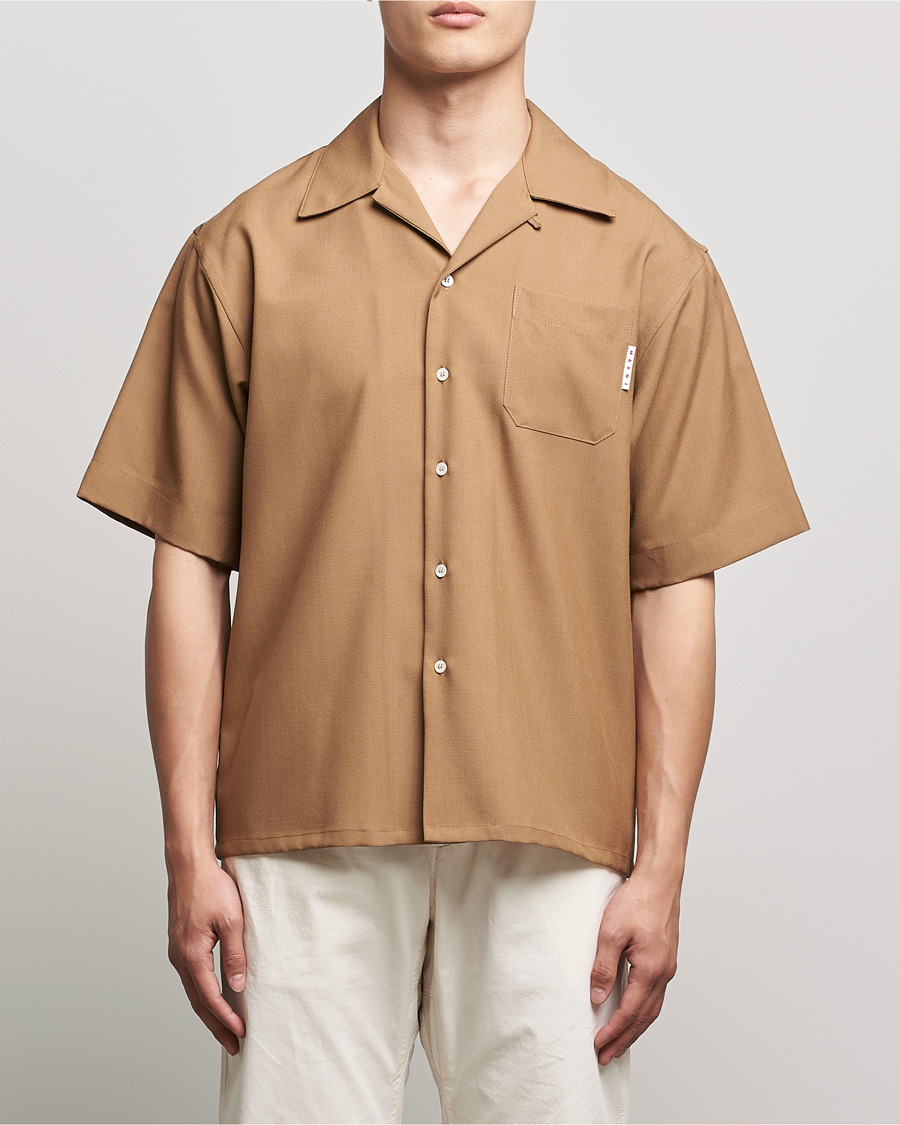 Hombres | Camisas | Marni | Tropical Wool Bowling Shirt Beige