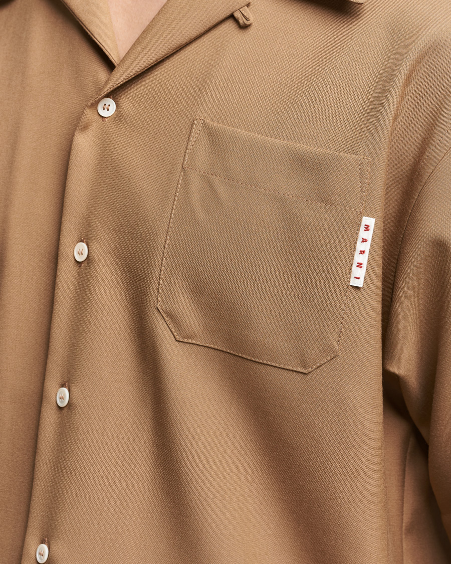 Hombres | Camisas | Marni | Tropical Wool Bowling Shirt Beige