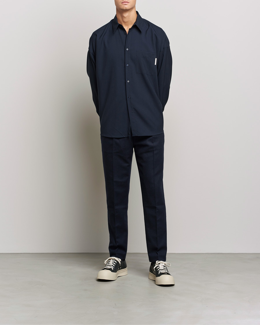 Hombres | Camisas | Marni | Tropical Wool Oversize Shirt Blublack