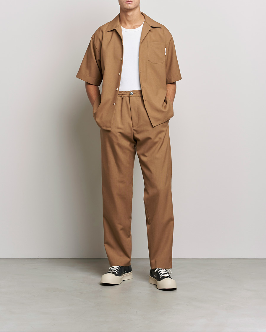 Hombres | Pantalones | Marni | Tropical Wool Trousers Beige