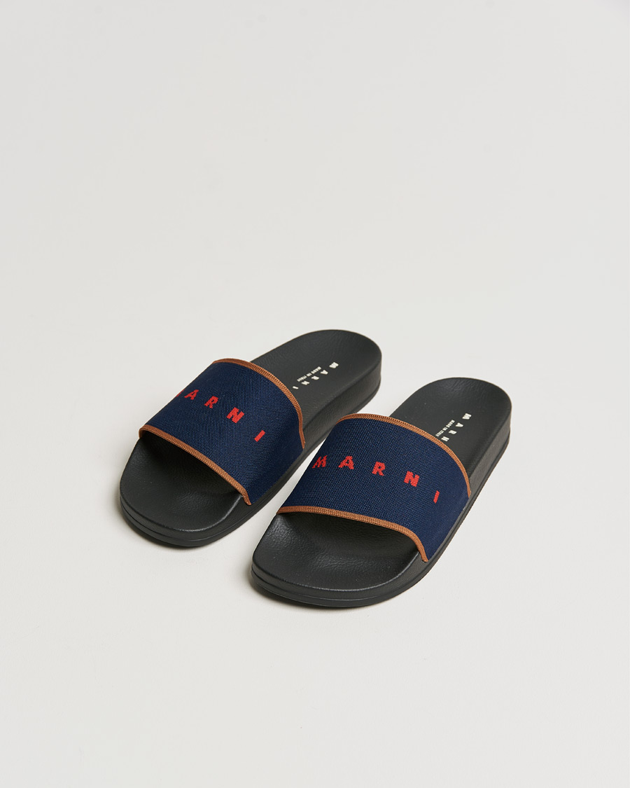 Hombres | Marni Knit Slides Navy | Marni | Knit Slides Navy