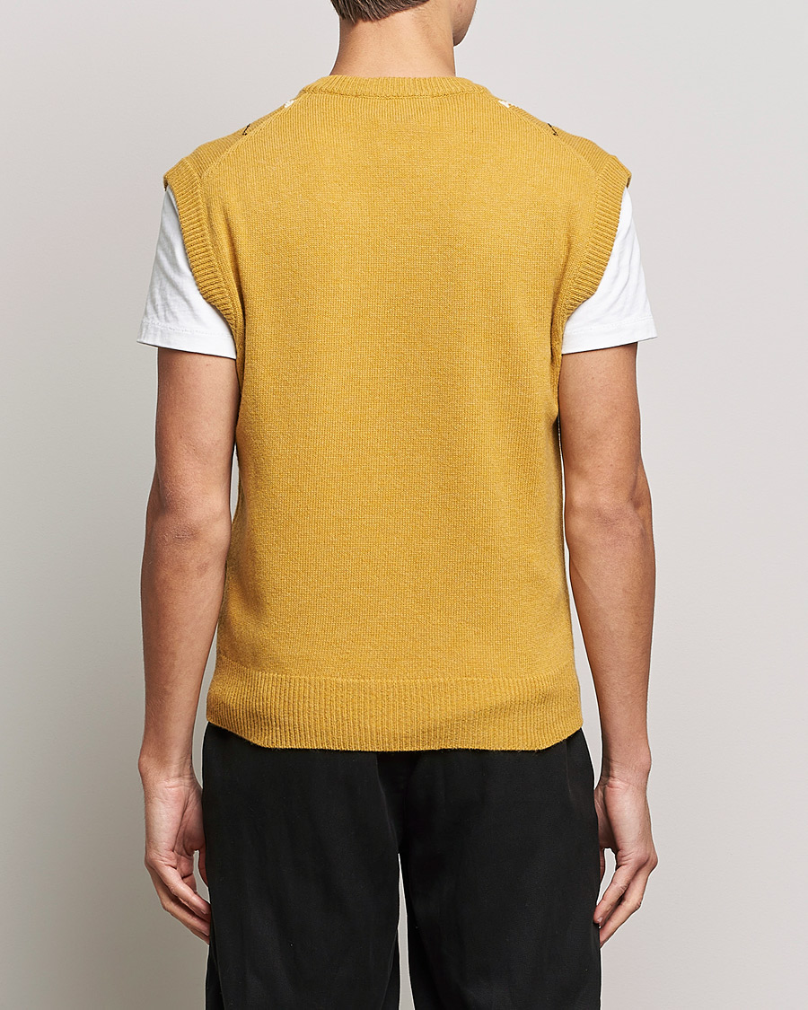 Hombres | Jerséis y prendas de punto | Marni | Shetland Argyle Knit Vest White/Yellow