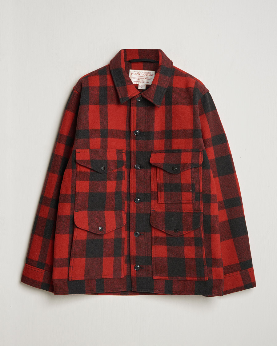 Hombres | Abrigos y chaquetas | Filson | Mackinaw Wool Cruiser Red/Black Plaid