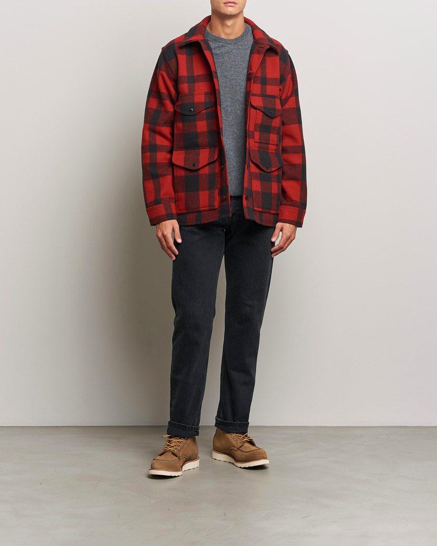 Hombres | Abrigos y chaquetas | Filson | Mackinaw Wool Cruiser Red/Black Plaid