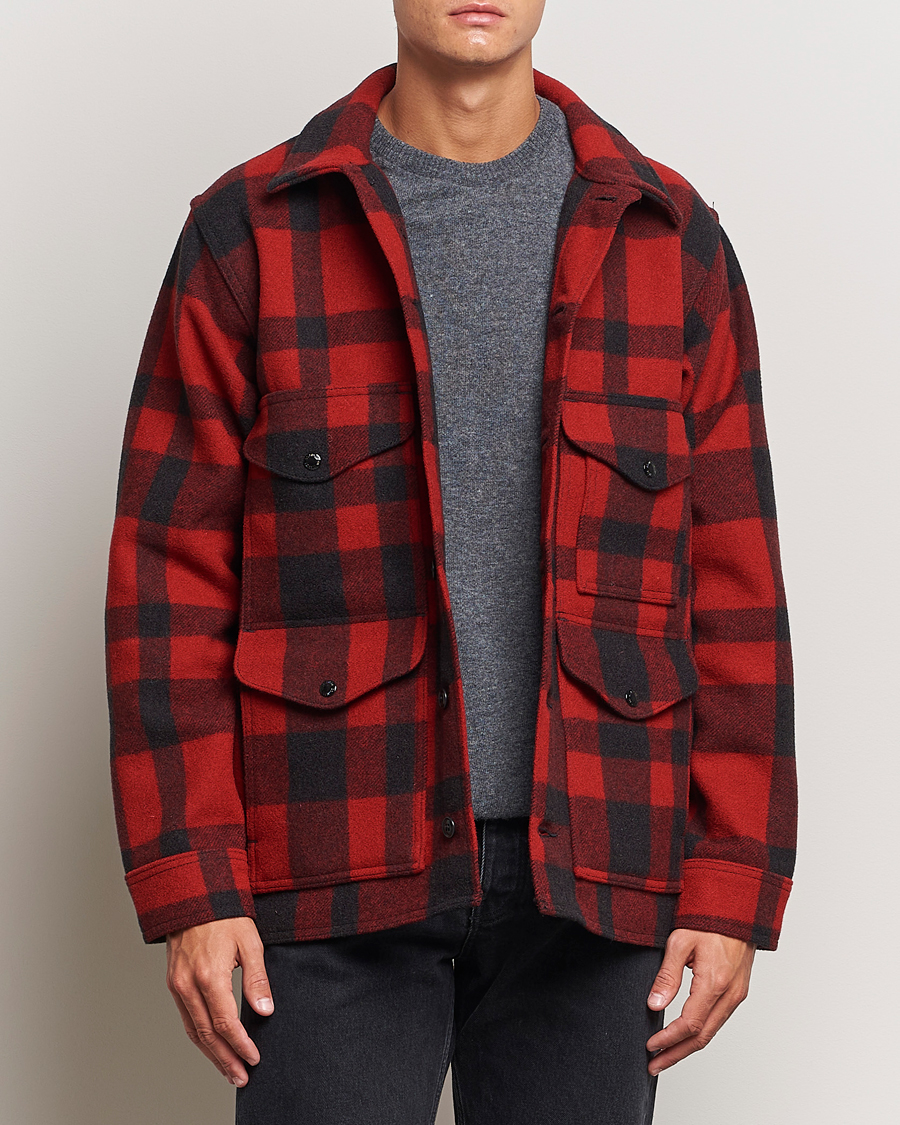 Hombres | Abrigos y chaquetas | Filson | Mackinaw Wool Cruiser Red/Black Plaid