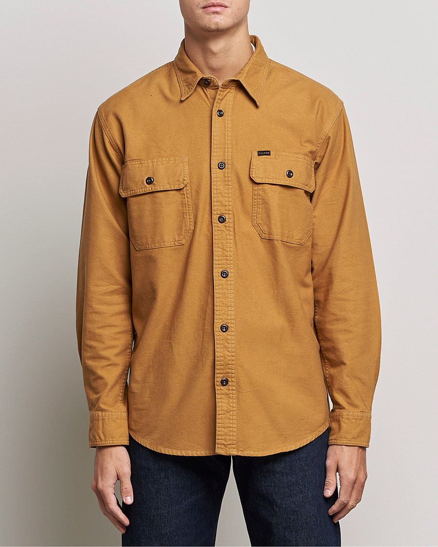 Hombres | Camisas | Filson | Field Flannel Shirt Nubuck Tan