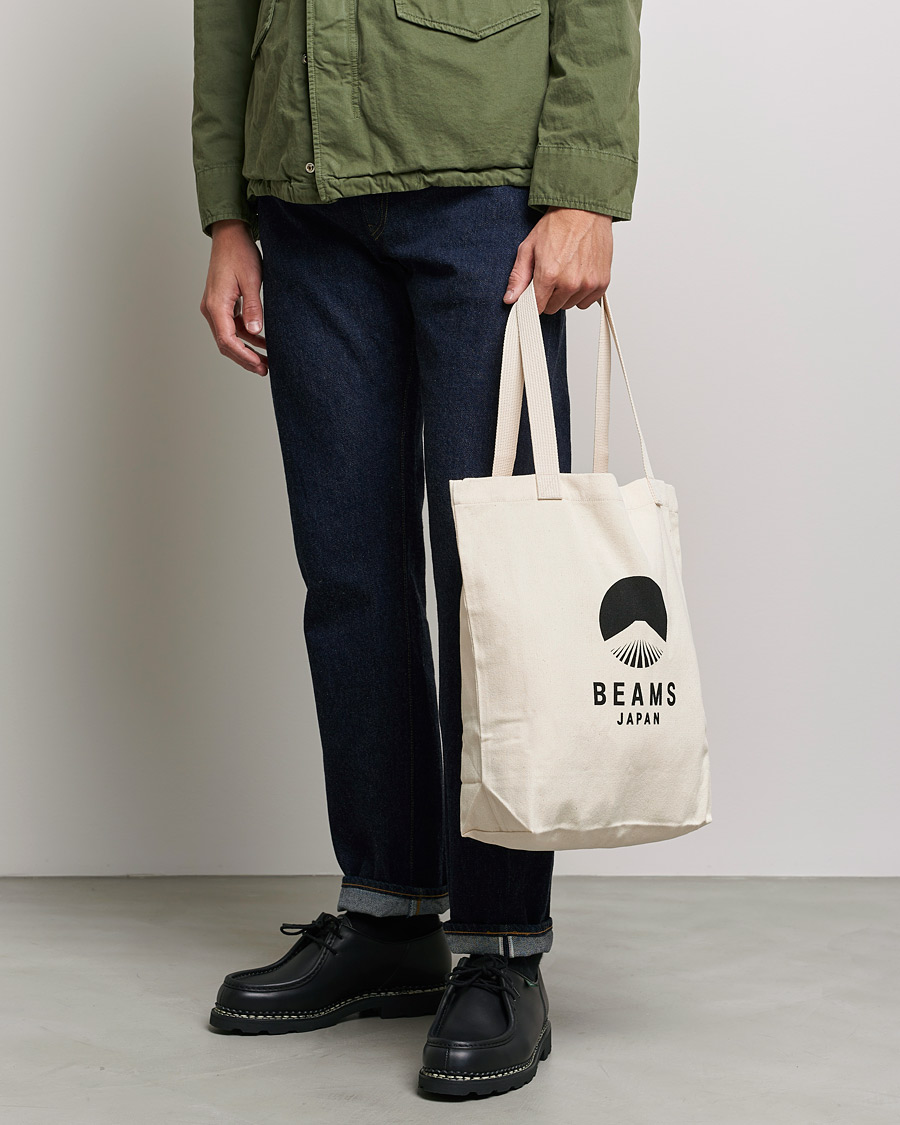 Hombres |  | Beams Japan | x Evergreen Works Tote Bag White/Black
