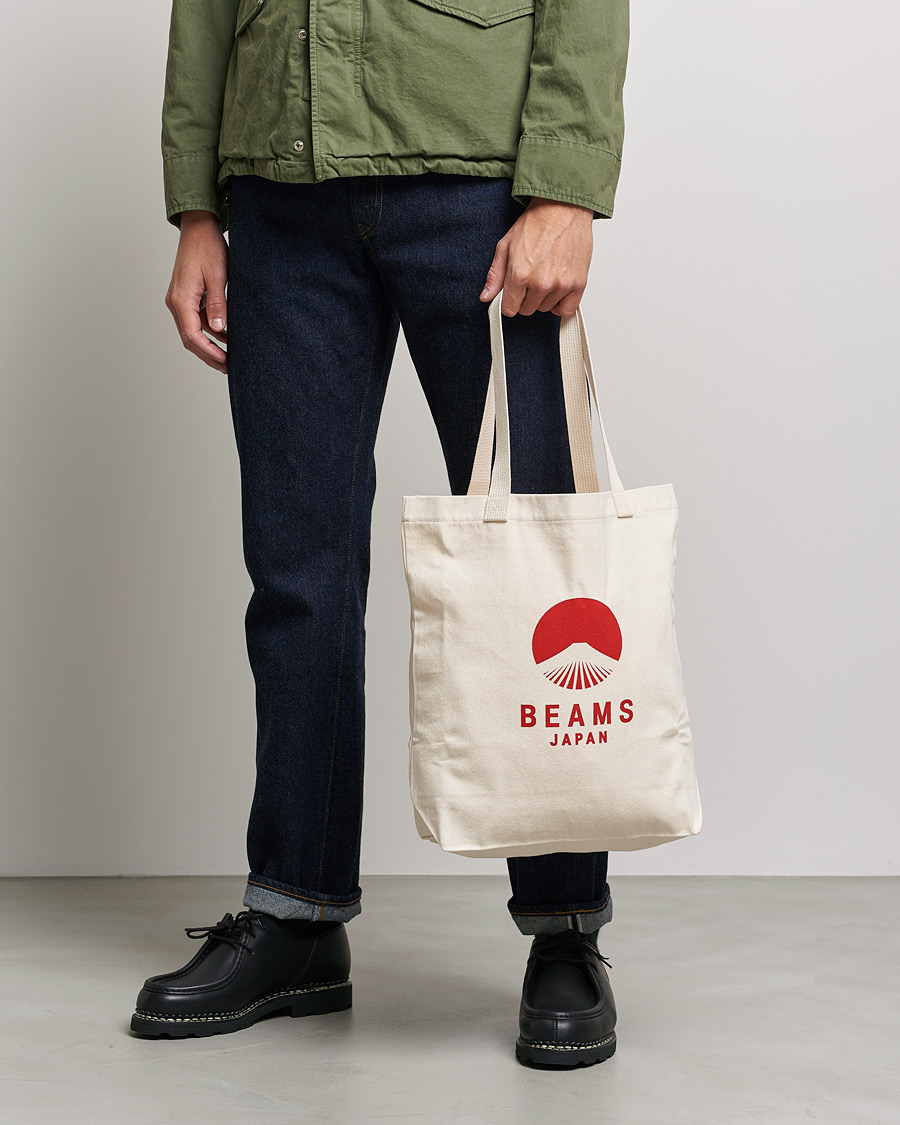 Hombres | Beams Japan x Evergreen Works Tote Bag White/Red | Beams Japan | x Evergreen Works Tote Bag White/Red