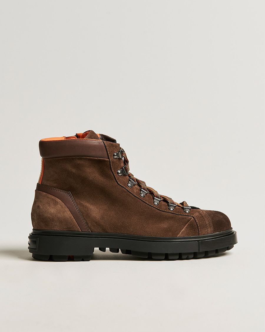 Hombres | Santoni Winter Boot Dark Brown Suede | Santoni | Winter Boot Dark Brown Suede