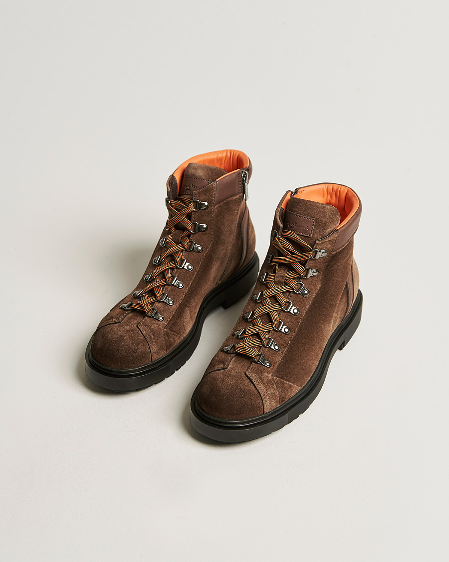 Hombres | Santoni Winter Boot Dark Brown Suede | Santoni | Winter Boot Dark Brown Suede