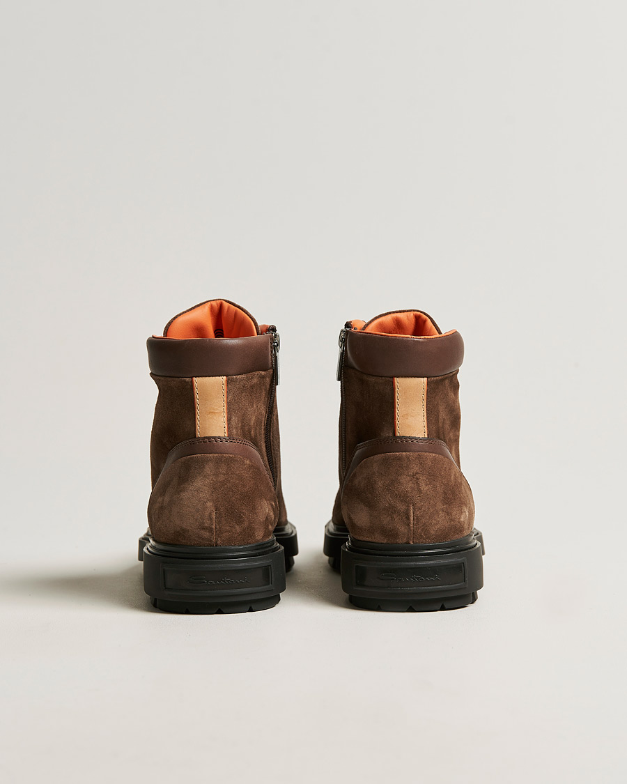 Hombres | Santoni Winter Boot Dark Brown Suede | Santoni | Winter Boot Dark Brown Suede