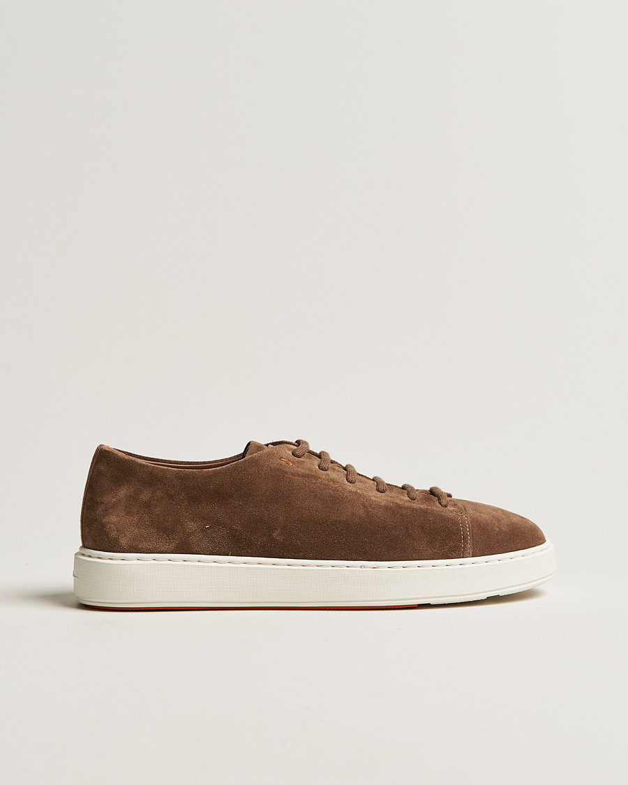 Hombres | Santoni Cleanic Sneakers Dark Brown Suede | Santoni | Cleanic Sneakers Dark Brown Suede