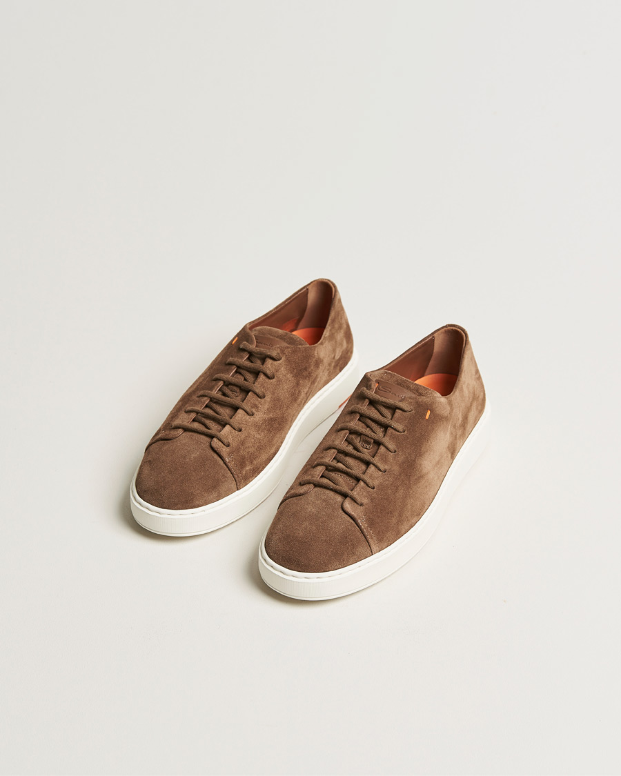 Hombres | Santoni Cleanic Sneakers Dark Brown Suede | Santoni | Cleanic Sneakers Dark Brown Suede