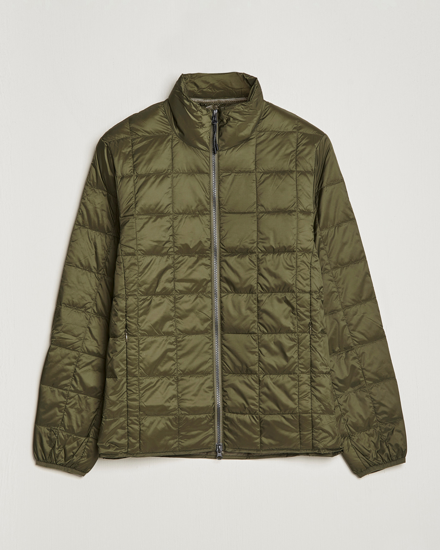 Hombres | Abrigos y chaquetas | TAION | High Neck Full Zip Lightweight Down Jacket Dark Olive