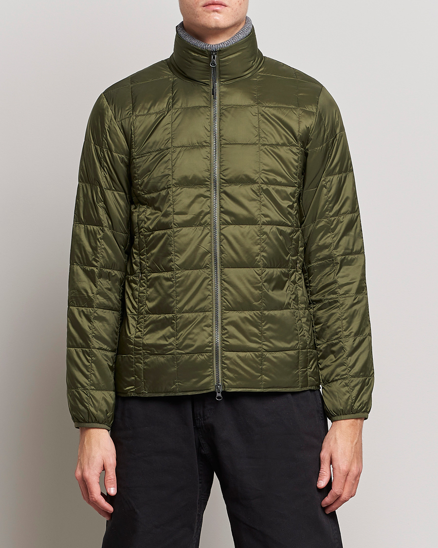 Hombres | Abrigos y chaquetas | TAION | High Neck Full Zip Lightweight Down Jacket Dark Olive