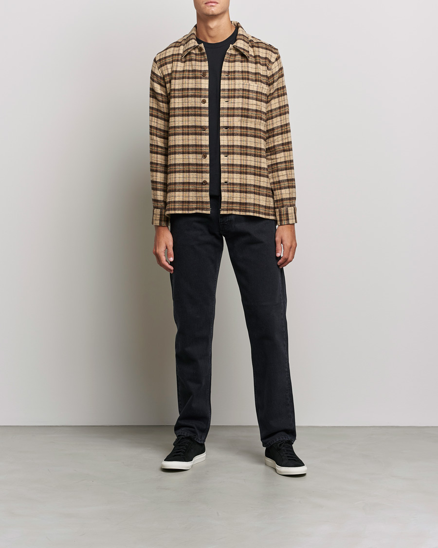 Hombres | Camisas | Sunflower | Spacey Wool Overshirt Brown Check