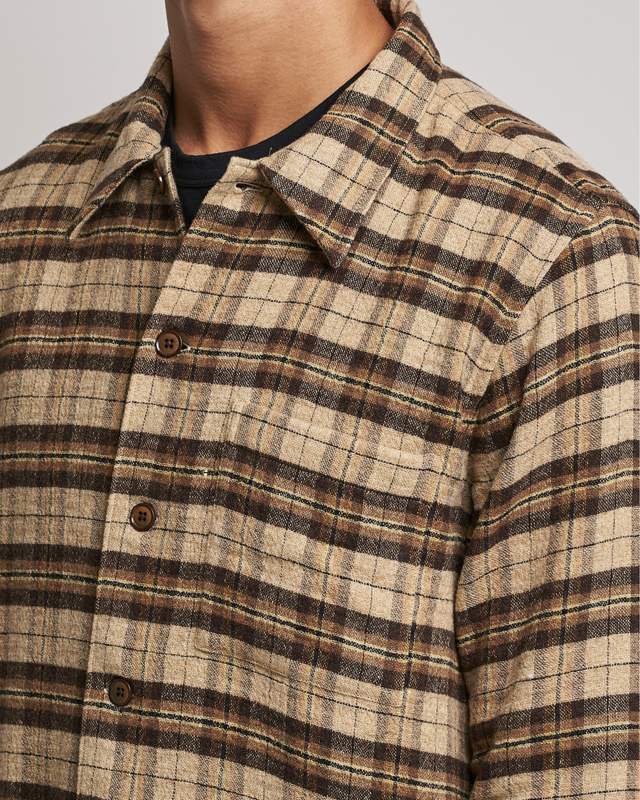 Hombres | Camisas | Sunflower | Spacey Wool Overshirt Brown Check
