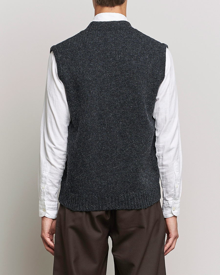 Hombres | Jerséis y prendas de punto | Sunflower | Steven Knit Vest Dark Grey