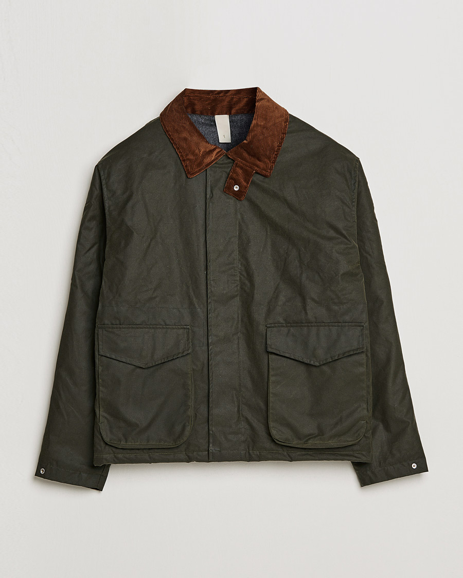 Hombres | Abrigos y chaquetas | Sunflower | Waxed Short Jacket Dark Olive