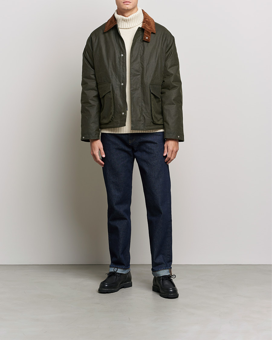 Hombres | Abrigos y chaquetas | Sunflower | Waxed Short Jacket Dark Olive
