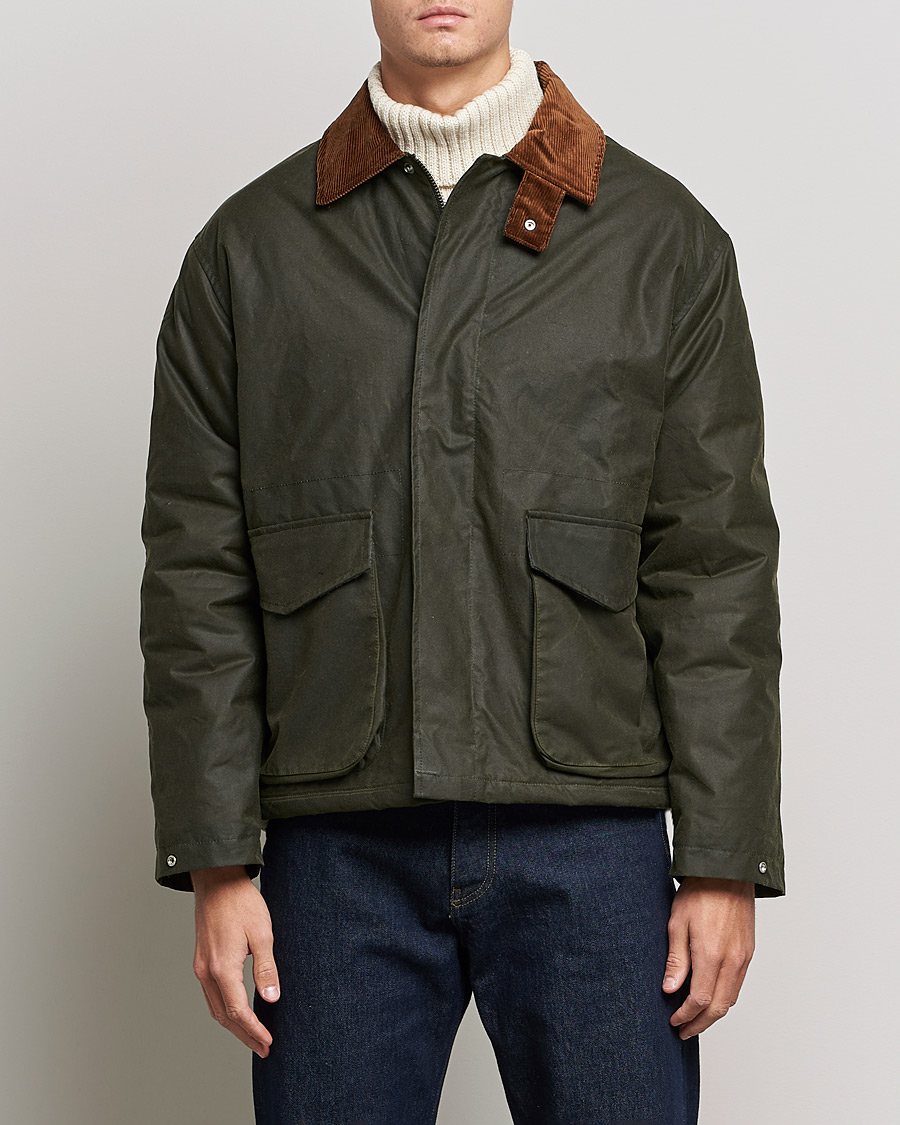 Hombres | Abrigos y chaquetas | Sunflower | Waxed Short Jacket Dark Olive