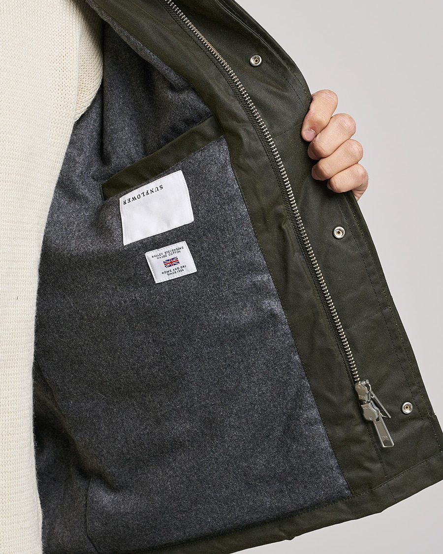 Hombres | Abrigos y chaquetas | Sunflower | Waxed Short Jacket Dark Olive