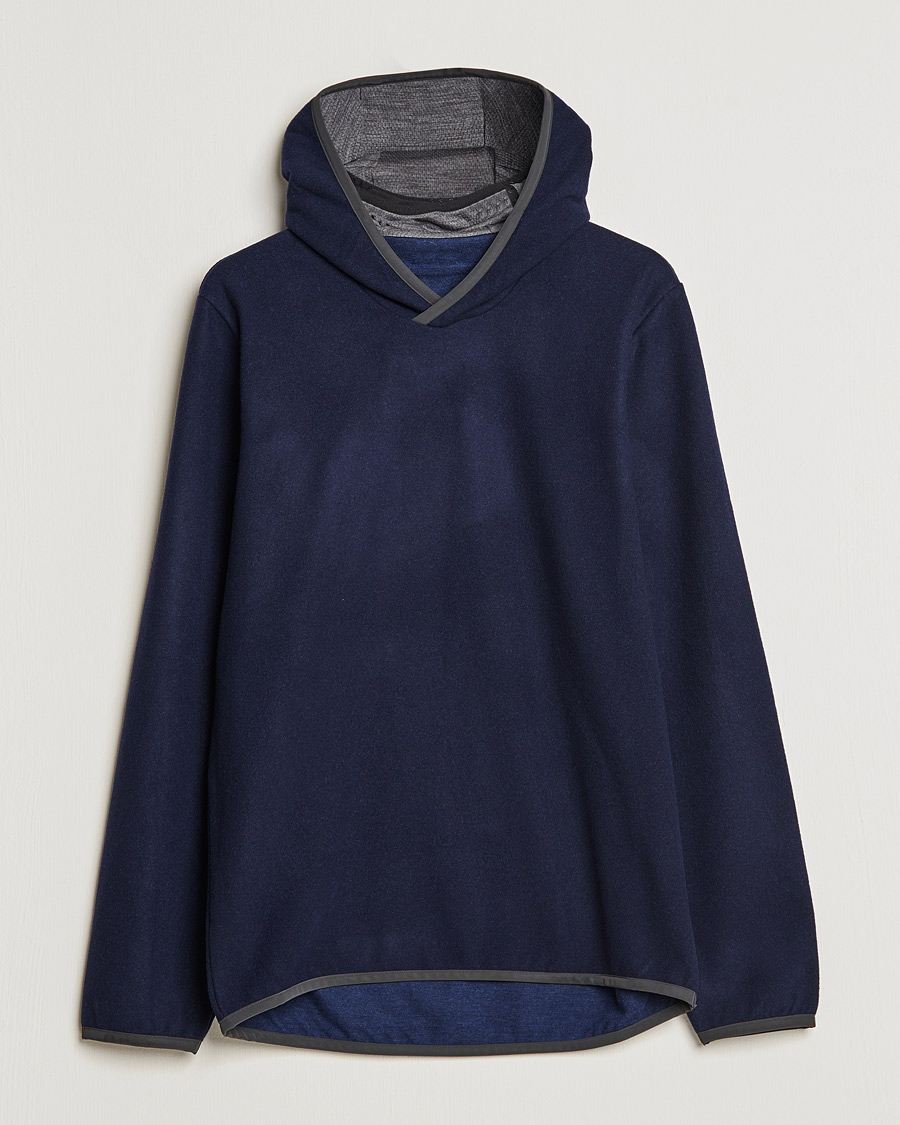 Hombres | Jerséis y prendas de punto | SEASE | Drone Wool/Jersey Hood Navy