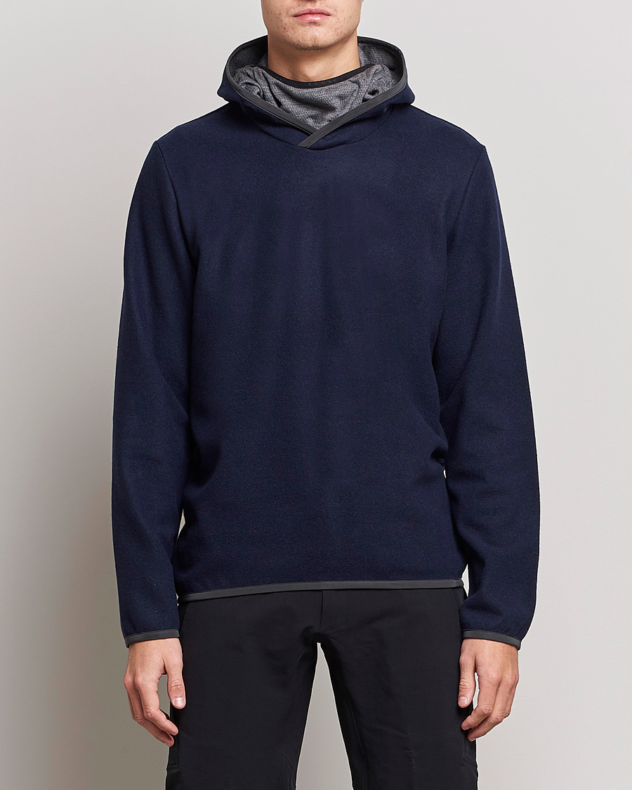 Hombres | Jerséis y prendas de punto | SEASE | Drone Wool/Jersey Hood Navy