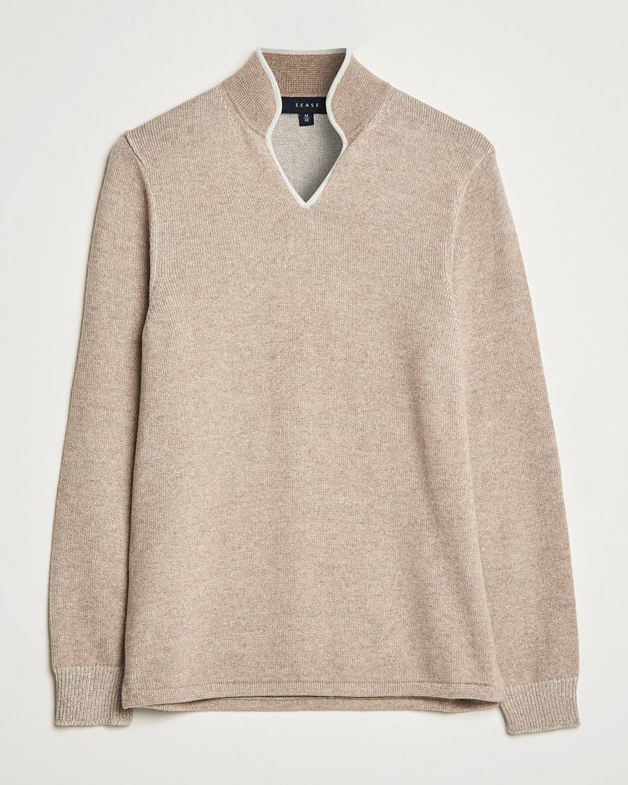 Hombres | Jerséis y prendas de punto | SEASE | Ellen Cashmere Pullover Beige