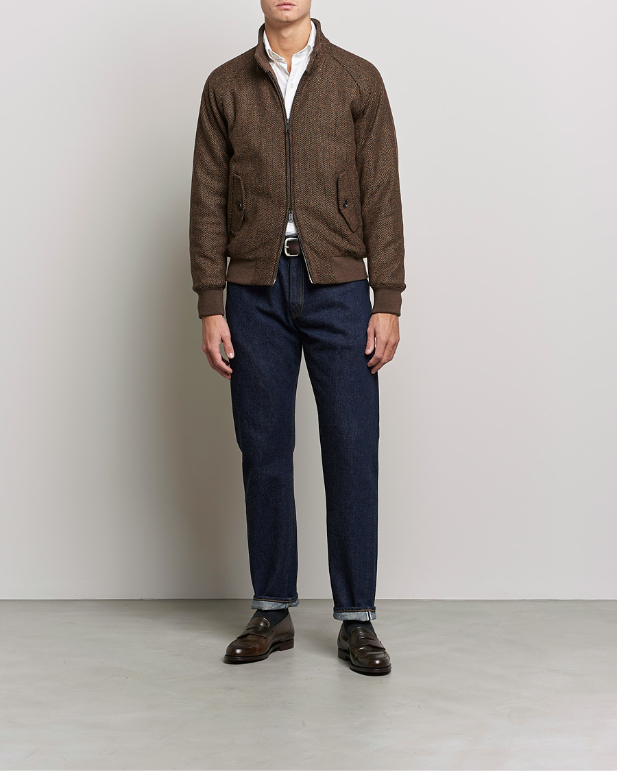 Hombres | Abrigos y chaquetas | Baracuta | G9 Herringbone Wool Jacket Brown