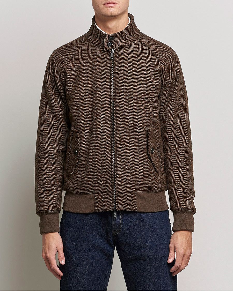 Hombres | Abrigos y chaquetas | Baracuta | G9 Herringbone Wool Jacket Brown