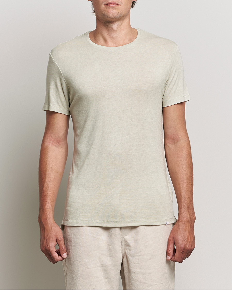 Hombres | Camisetas | Orlebar Brown | OB Classic Modal/Cashmere T-Shirt Parched Green
