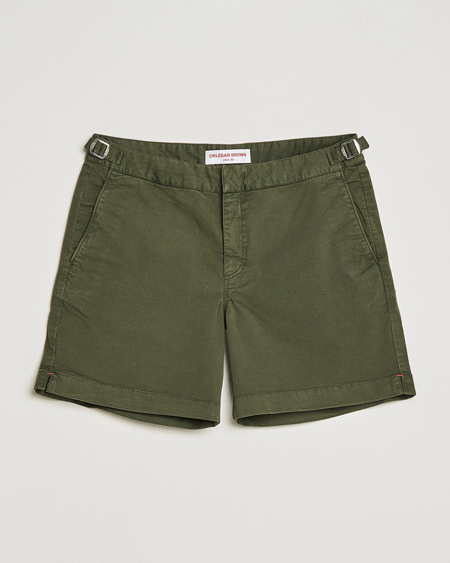 Hombres | Pantalones cortos | Orlebar Brown | Bulldog Cotton Twill Shorts Forest Night