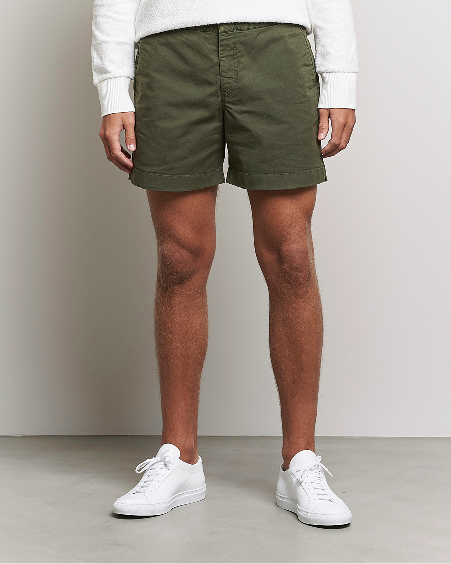 Hombres | Pantalones cortos | Orlebar Brown | Bulldog Cotton Twill Shorts Forest Night