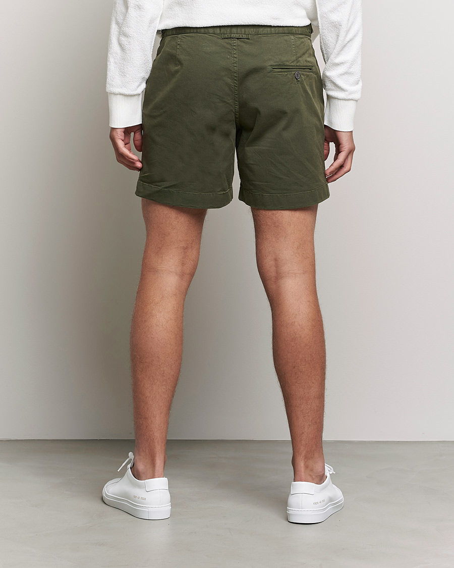 Hombres | Pantalones cortos | Orlebar Brown | Bulldog Cotton Twill Shorts Forest Night