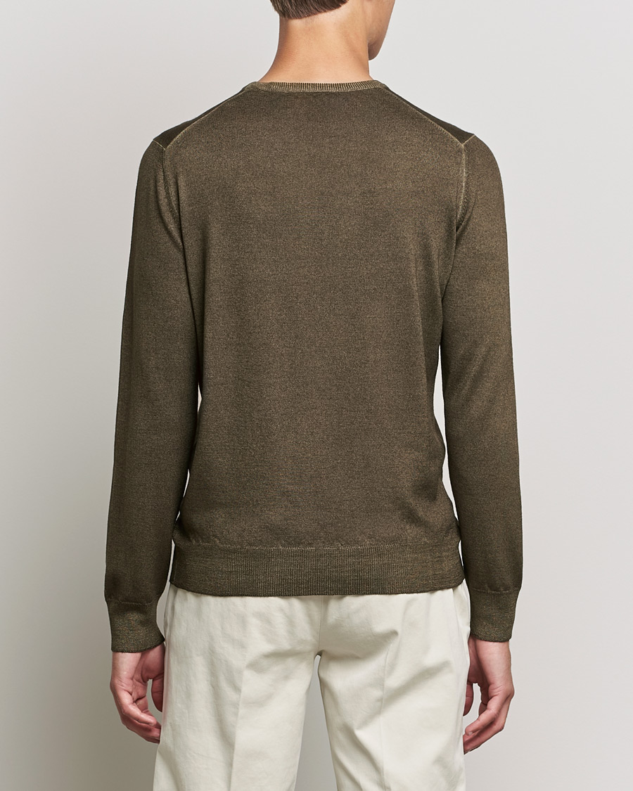 Hombres | Jerséis y prendas de punto | Gran Sasso | Vintage Merino Fashion Fit Crew Neck Pullover Green