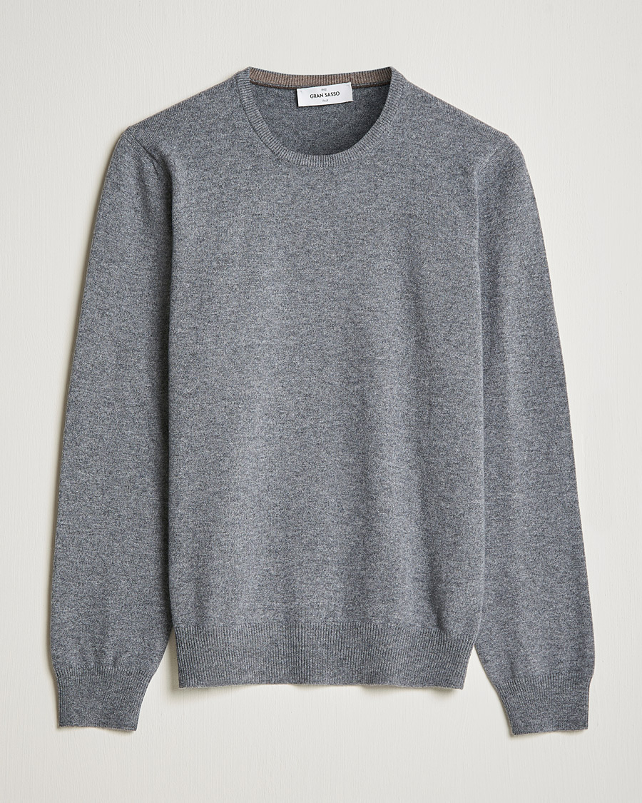 Hombres | Jerséis y prendas de punto | Gran Sasso | Wool/Cashmere Crew Neck Grey