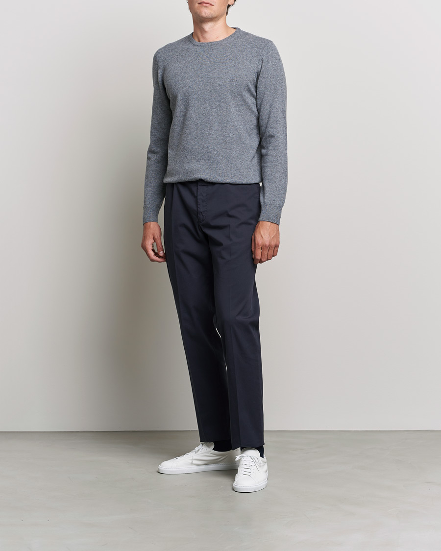 Hombres | Jerséis y prendas de punto | Gran Sasso | Wool/Cashmere Crew Neck Grey