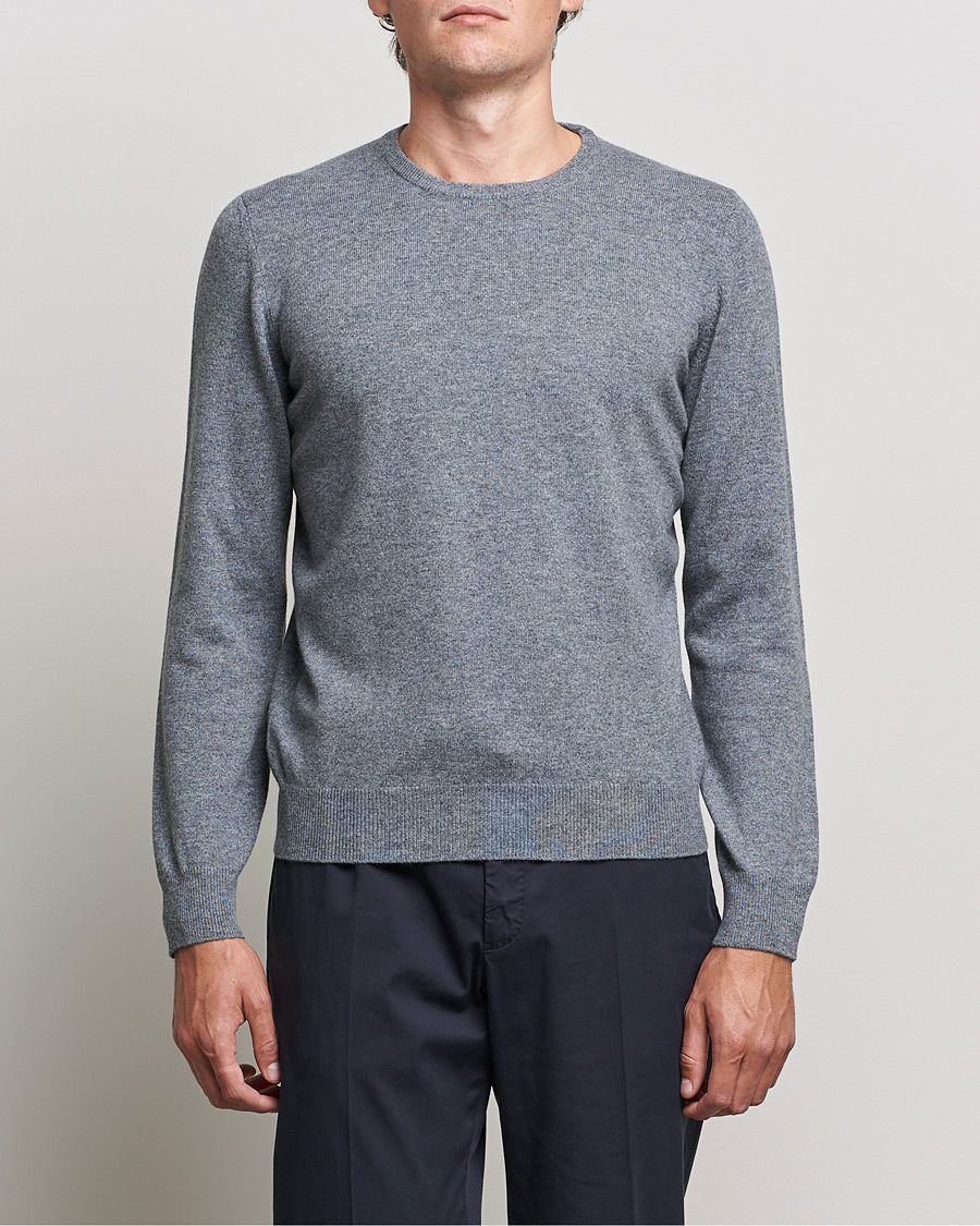 Hombres | Jerséis y prendas de punto | Gran Sasso | Wool/Cashmere Crew Neck Grey