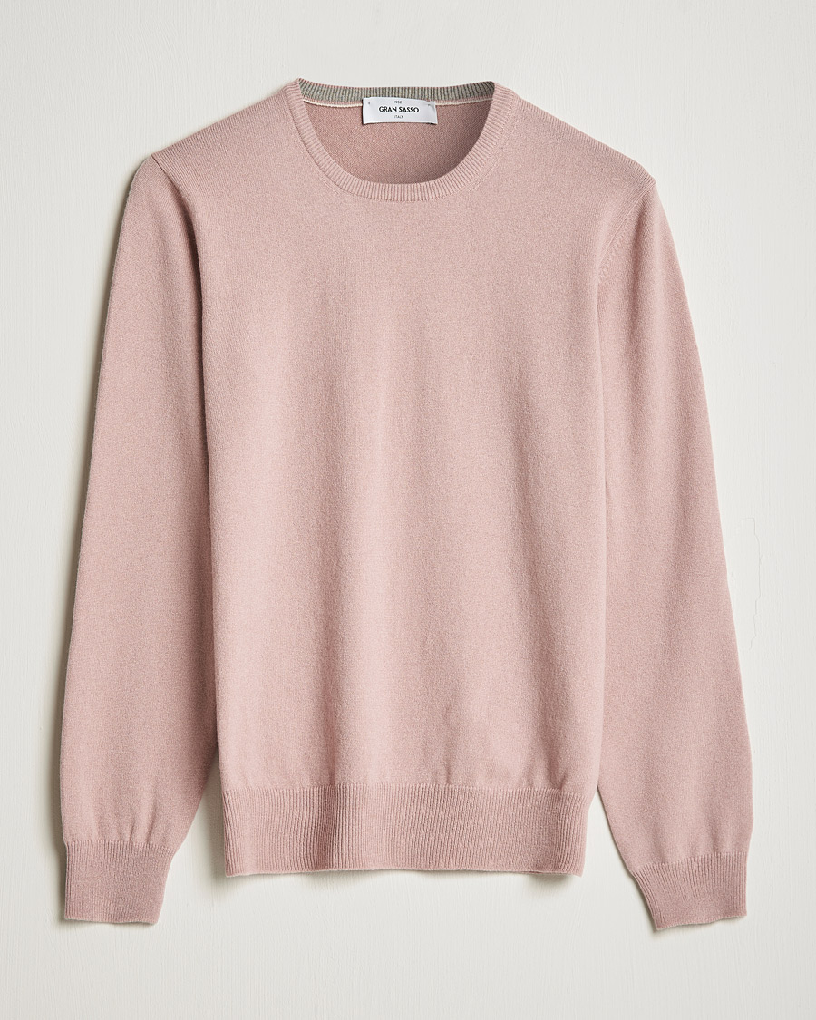 Hombres | Jerséis y prendas de punto | Gran Sasso | Wool/Cashmere Crew Neck Soft Pink